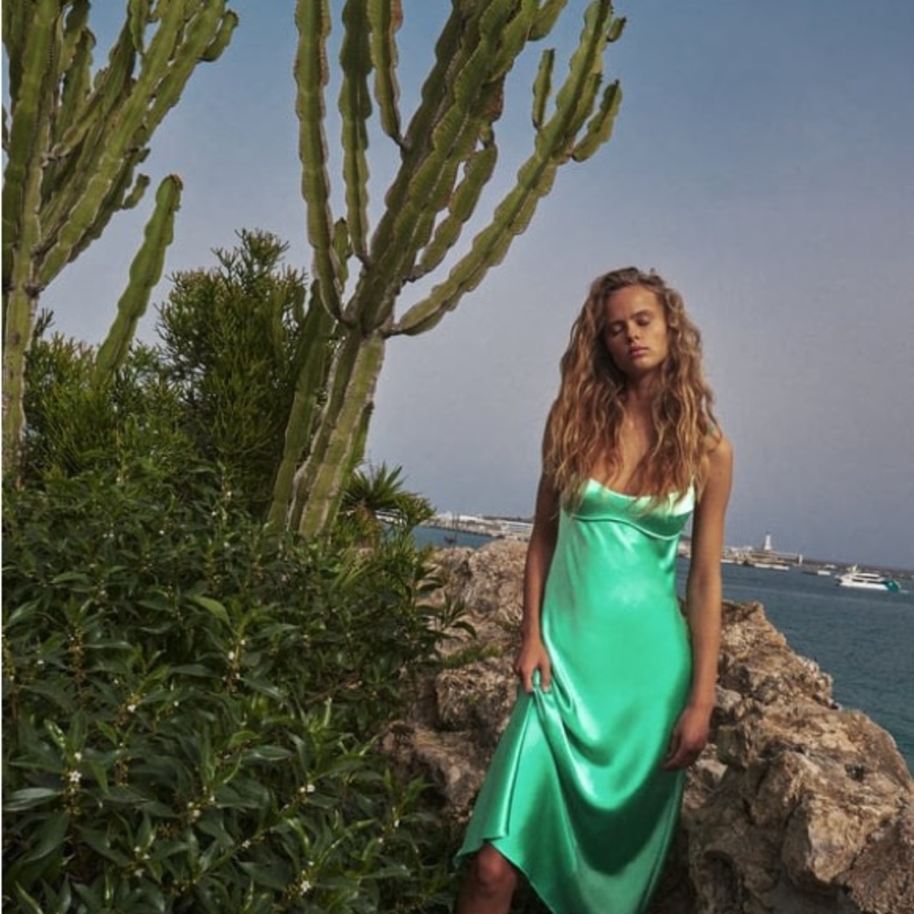 Zara Mint Green Slip Dress